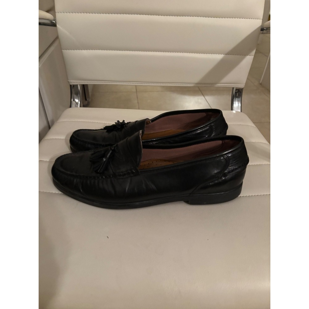 French Shriner Soft-Flex Buchanan Mens Black Leather Tassel Loafers 11.5 M